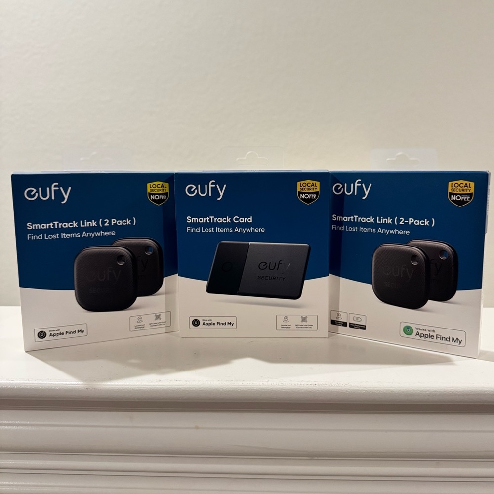 EUFY 1 Smart Track Card, Bluetooth Phone Tracker and 2pack Smart Track Link. NEW